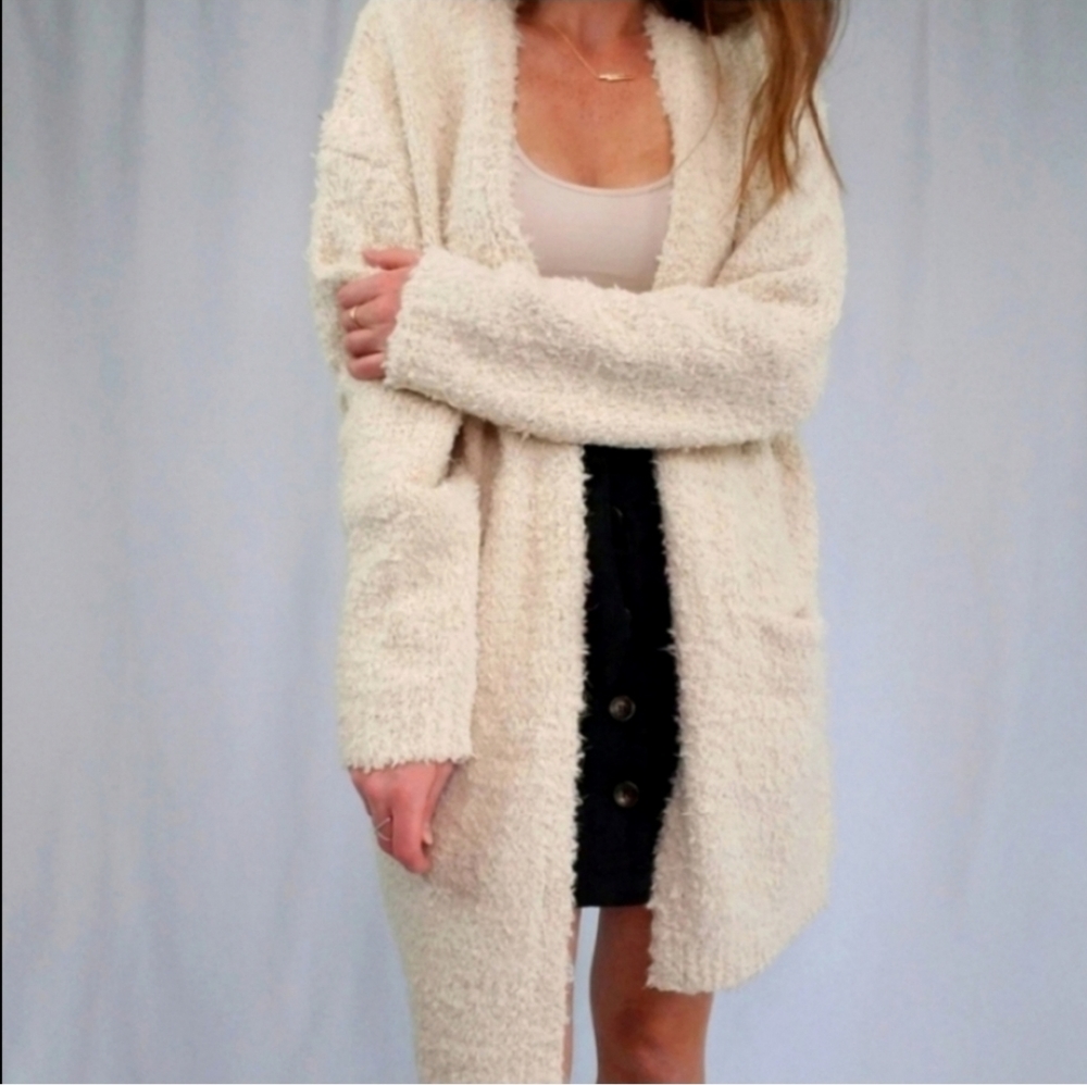 Dress Forum Cream Open Front Cardigan